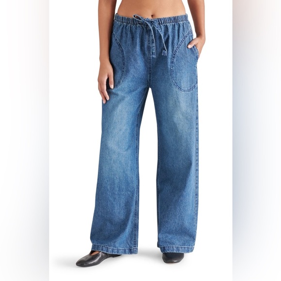 STEVE MADDEN Wide Leg Pull-On Jeans - Picture 1 of 8